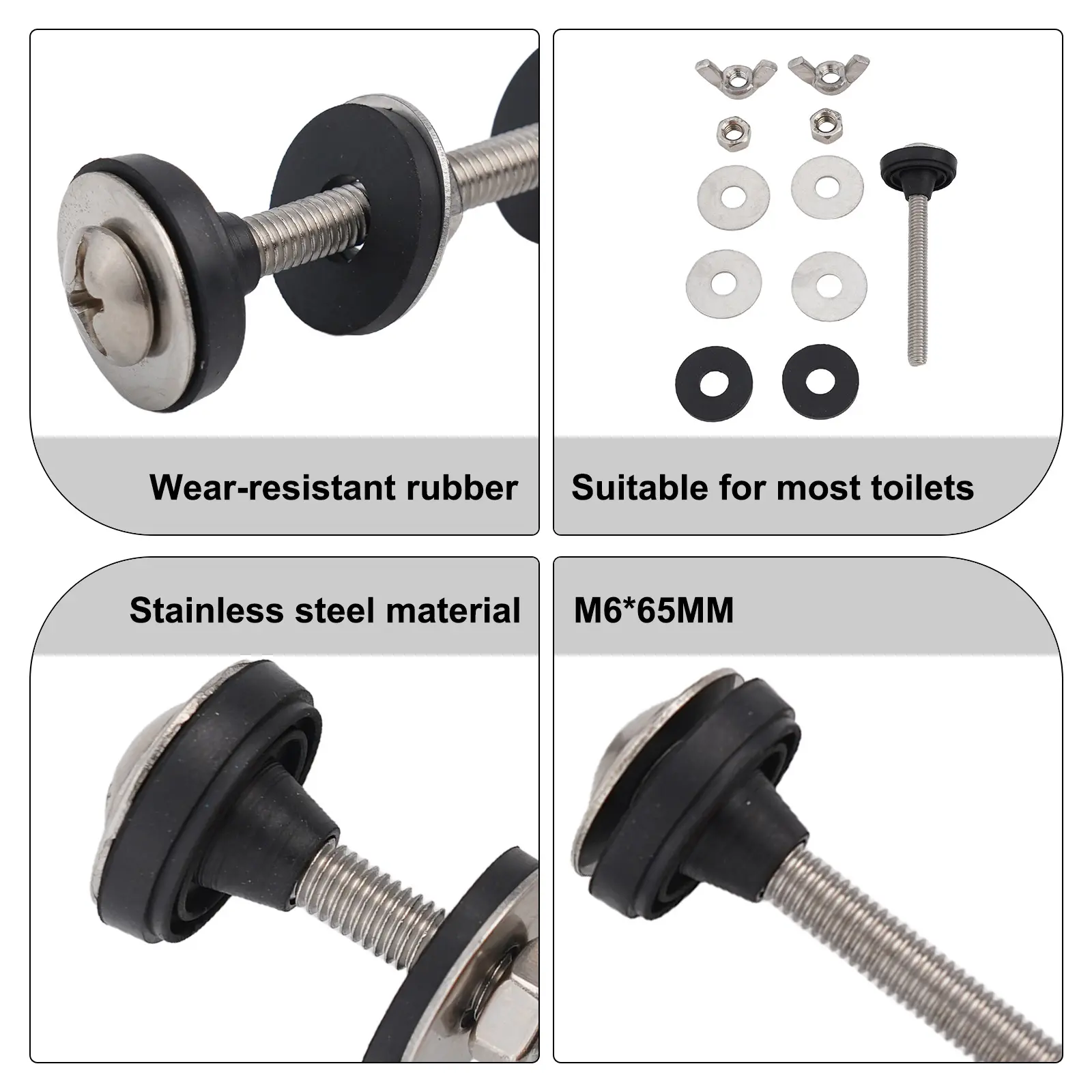 Bathroom Screws Bolts Stainless Steel Reliable Support Split Washer Bathroom Gadgets Bowl Bolt Kit Easy Installation