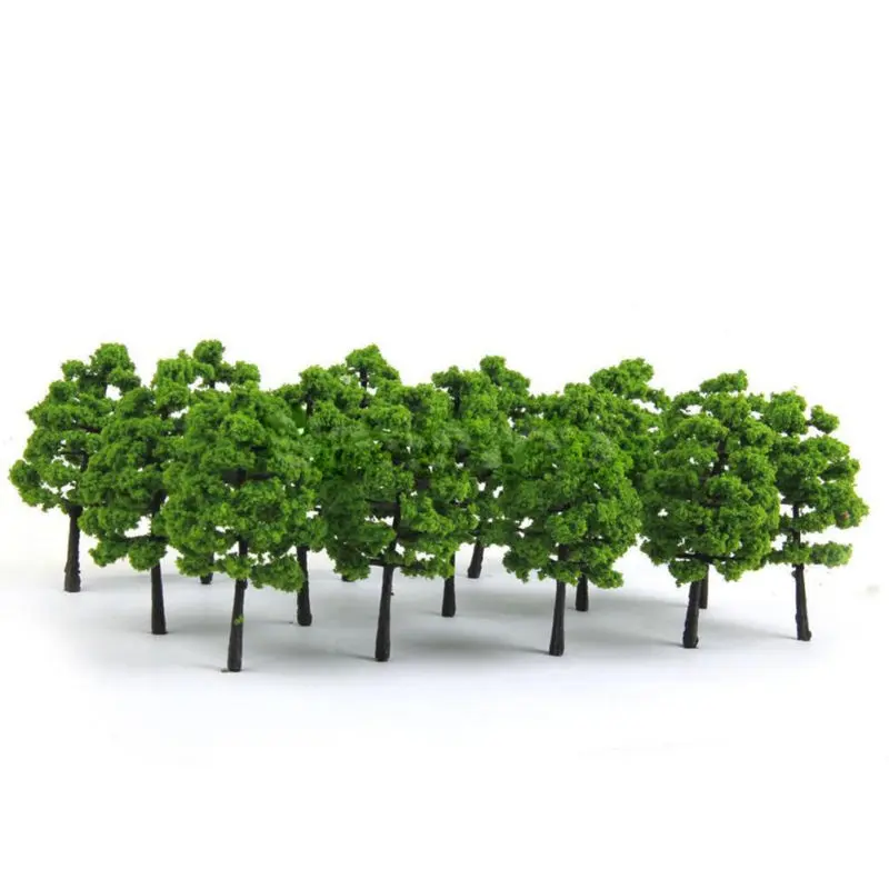 Landscape Model Trees Scenery Miniature Plastic Decor Train Railroad Diorama Wargame Park 7cm Bonsai 20pcs/set
