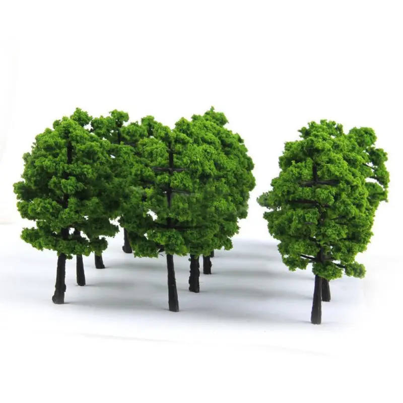 Landscape Model Trees Scenery Miniature Plastic Decor Train Railroad Diorama Wargame Park 7cm Bonsai 20pcs/set