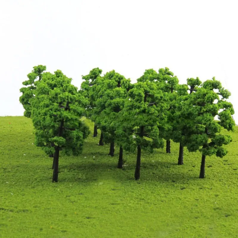 Landscape Model Trees Scenery Miniature Plastic Decor Train Railroad Diorama Wargame Park 7cm Bonsai 20pcs/set
