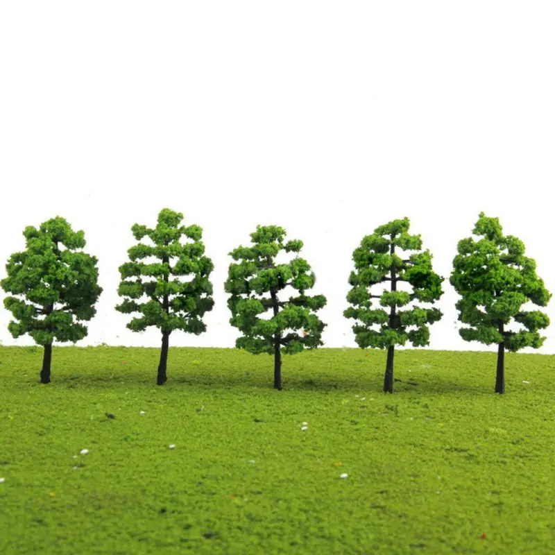 Landscape Model Trees Scenery Miniature Plastic Decor Train Railroad Diorama Wargame Park 7cm Bonsai 20pcs/set