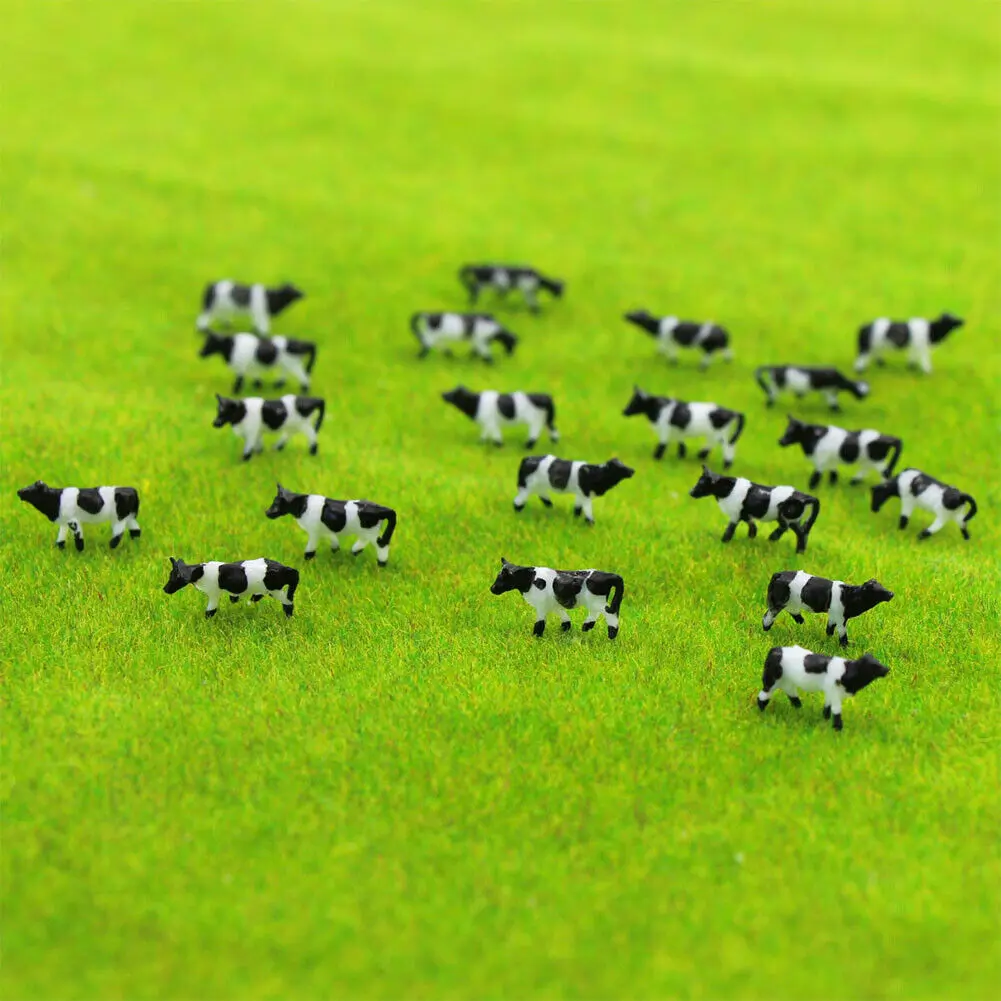 N Scale Cow Model Painted Plastic Random Style 1:150 1:150 Cow Black & White Cows Model Farm Animals Landscape