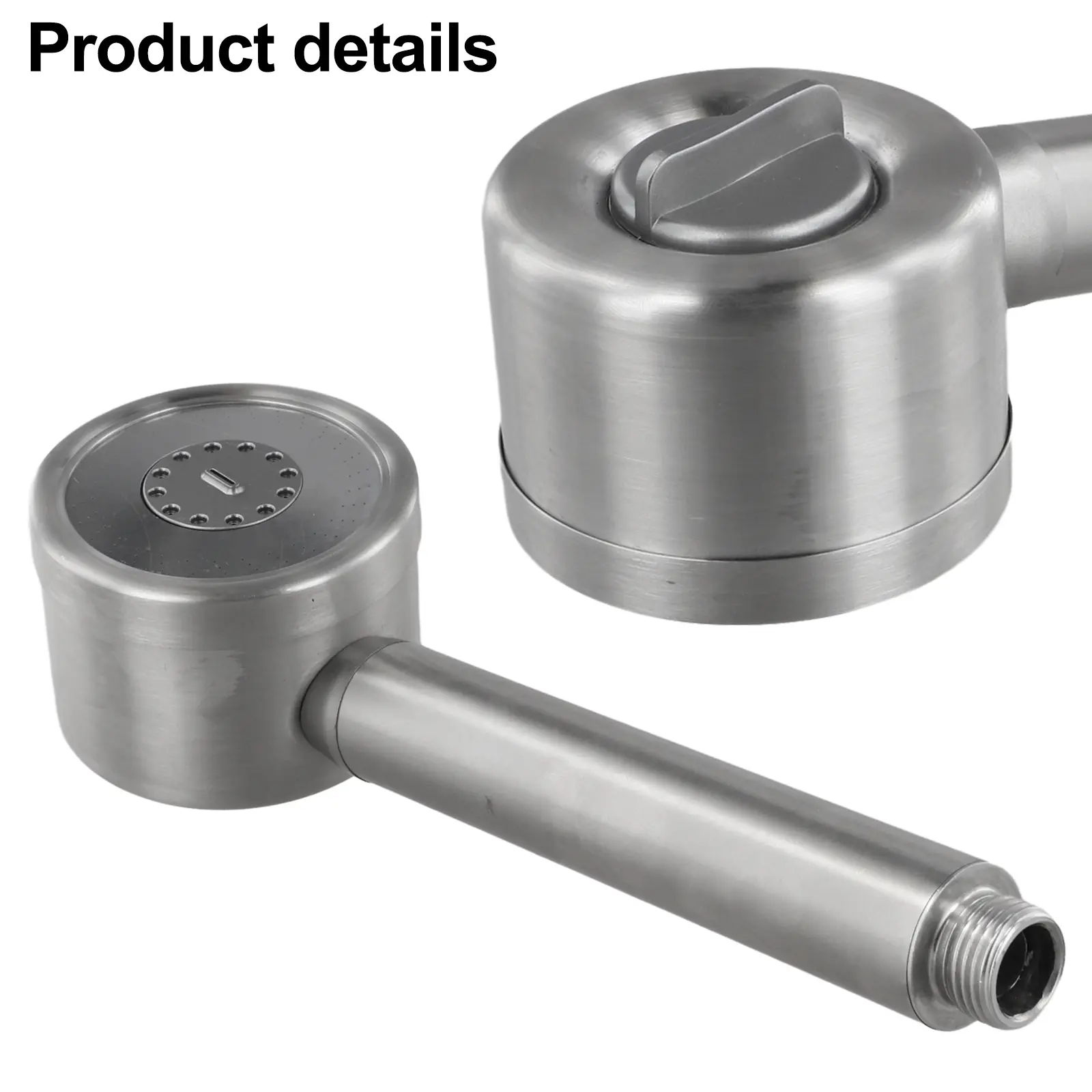 High Pressure Shower Head Stainless Steel Shower Head Anti-Overheating Handle Gentle Flow Setting Low Water Pressure Compatible