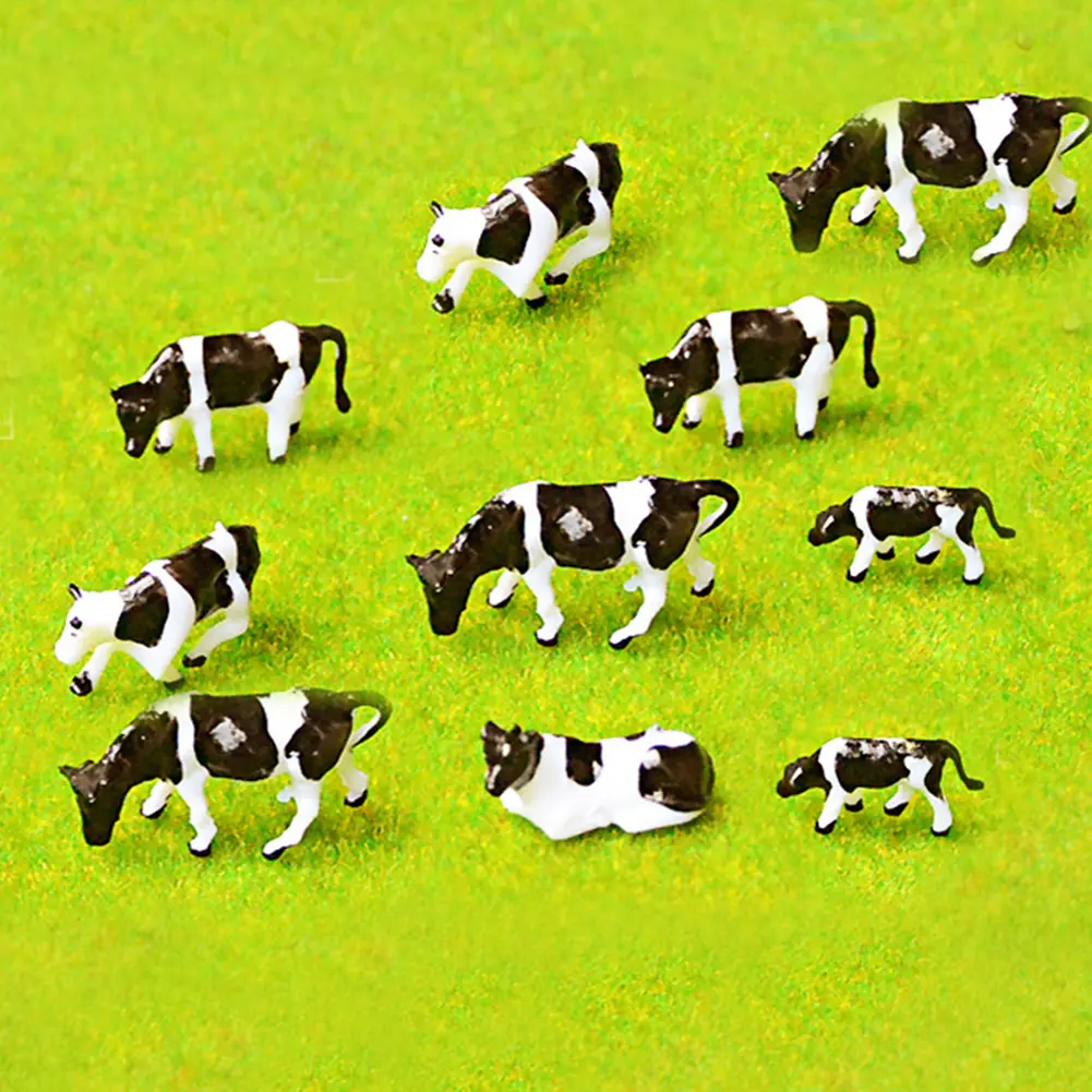 N Scale Cow Model Painted Plastic Random Style 1:150 1:150 Cow Black & White Cows Model Farm Animals Landscape