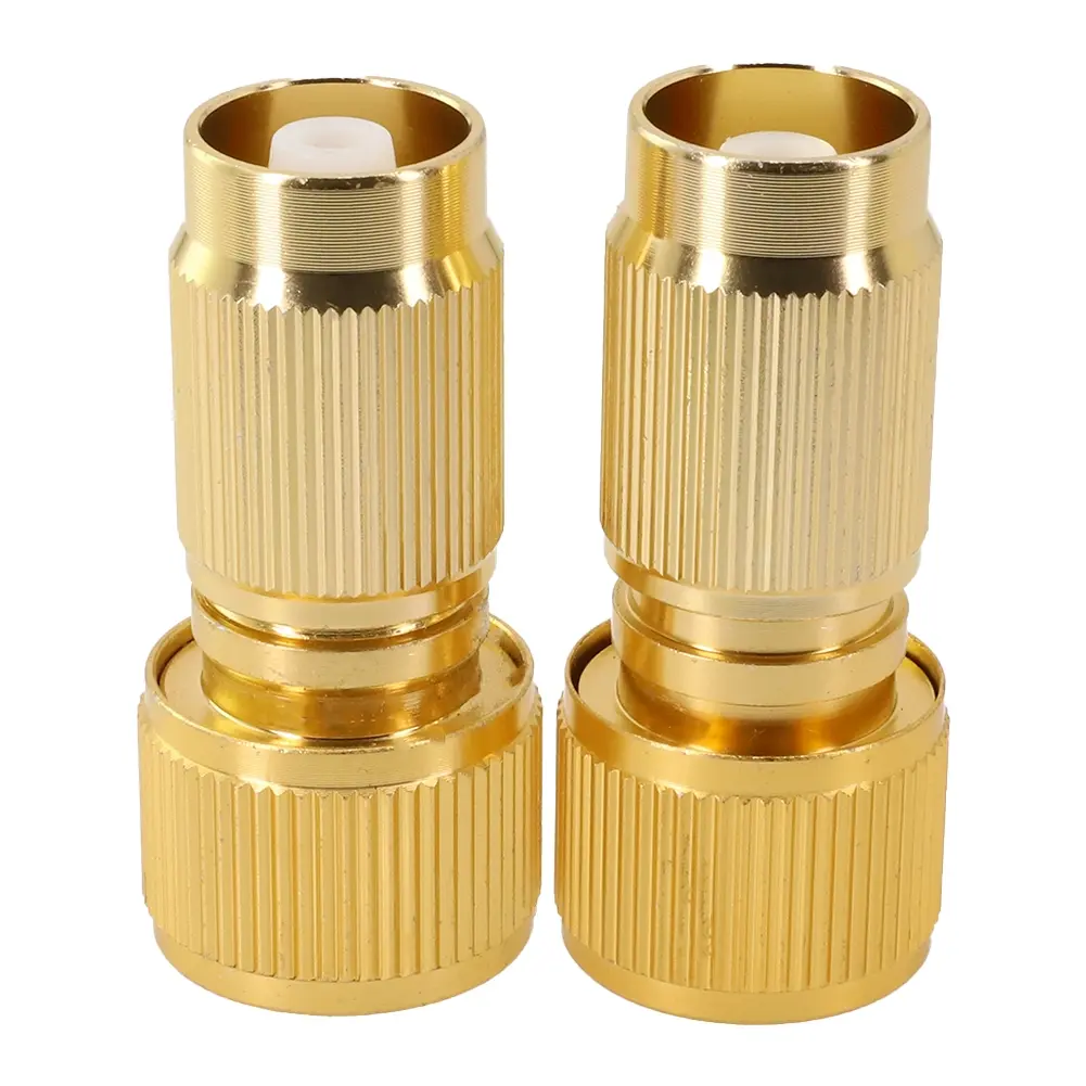 Brass Hose Connection Set of 2 Expandable Repair Adaptors for Garden Hose Use Compatible with Misting and Watering Tools