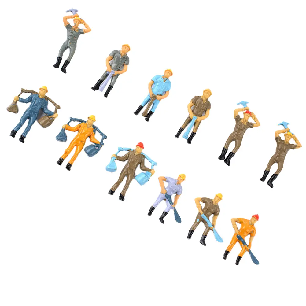 Figures Workers Figures 100% Brand New 12 Pcs 4 Poses High Quality O Scale O Scale 1:48 People Railway Workers