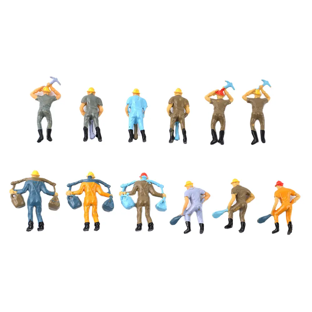 Figures Workers Figures 100% Brand New 12 Pcs 4 Poses High Quality O Scale O Scale 1:48 People Railway Workers