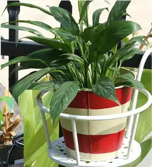 Balcony Decoration White Balcony Railing Stand Flower Pot Holder Easy Installation With Hardware For Herb Plants