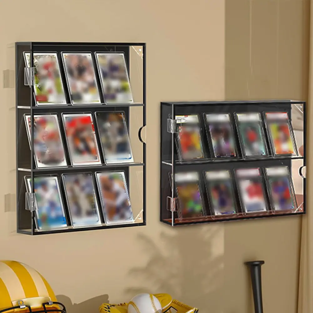 Wall Mounted Acrylic Display Box for Baseball and Hockey Cards Perfect Storage Solution for Sports Enthusiasts