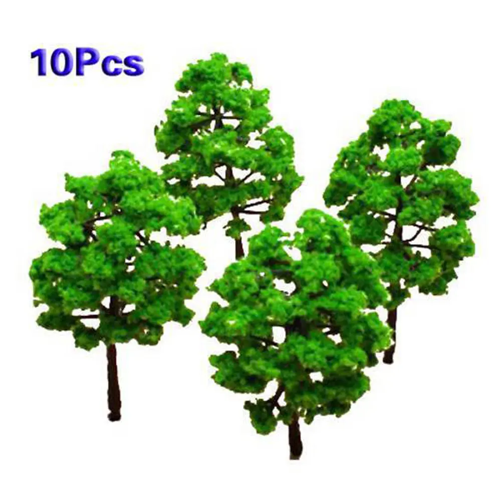 Green Trees Railroad Model Scenery Miniature Plastic 10xpcs/set for Train Diorama Wargame Park Nice 2018 Hot Sale