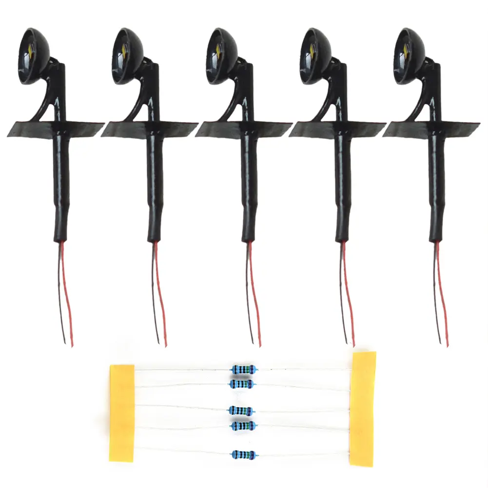 Lights 5 Lamps+5 Resistors 5 Set FOR Model Railroads HO Scale OO Scale Parts & Accessories Toys Kits Wall Lamp