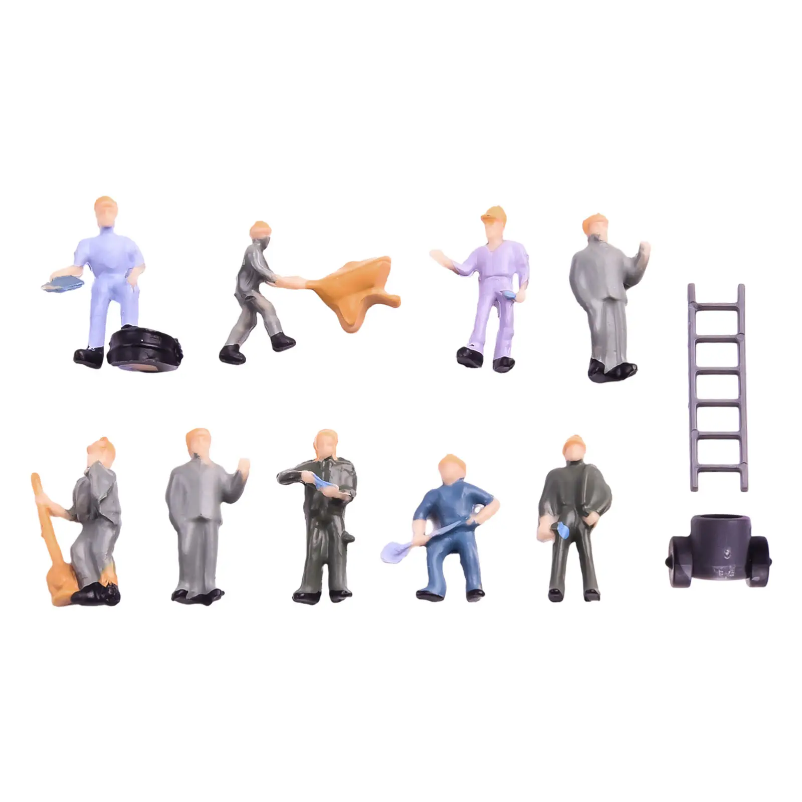 50pcs 1:87 HO Scale Railway Worker Toys Train Landscape Miniature Figures Architecture Train People Sand Table Layout Kits