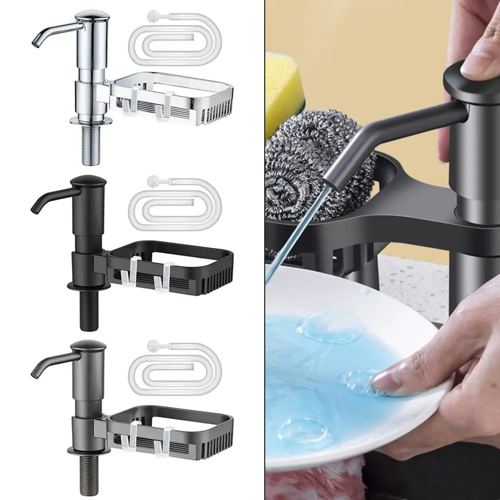 Easy Access Soap Dispenser Shelf Soap Dispenser Pump Drain Basket Full Rotation Functionality Innovative Design