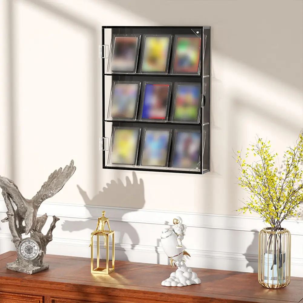 Baseball Card Storage Acrylic Sports Card Cabinet Collectible Showcase Dustproof Protection Moisture Resistant