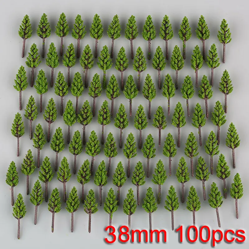 Perfectly Suitable for N or Z Scale, 100Pcs Model Pine Trees Train Scenery For N Z Scale Building Street Layout 38mm