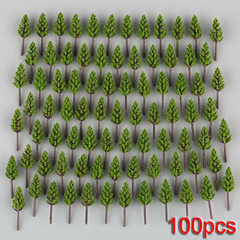 Perfectly Suitable for N or Z Scale, 100Pcs Model Pine Trees Train Scenery For N Z Scale Building Street Layout 38mm