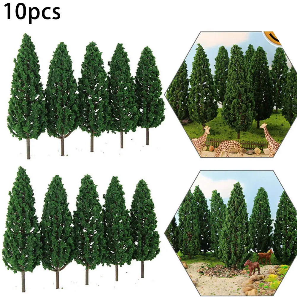 Model Complete Trees High Quality Model Pine Trees 15cm Accessories Brand New Green Plastic Set For Scale Railway