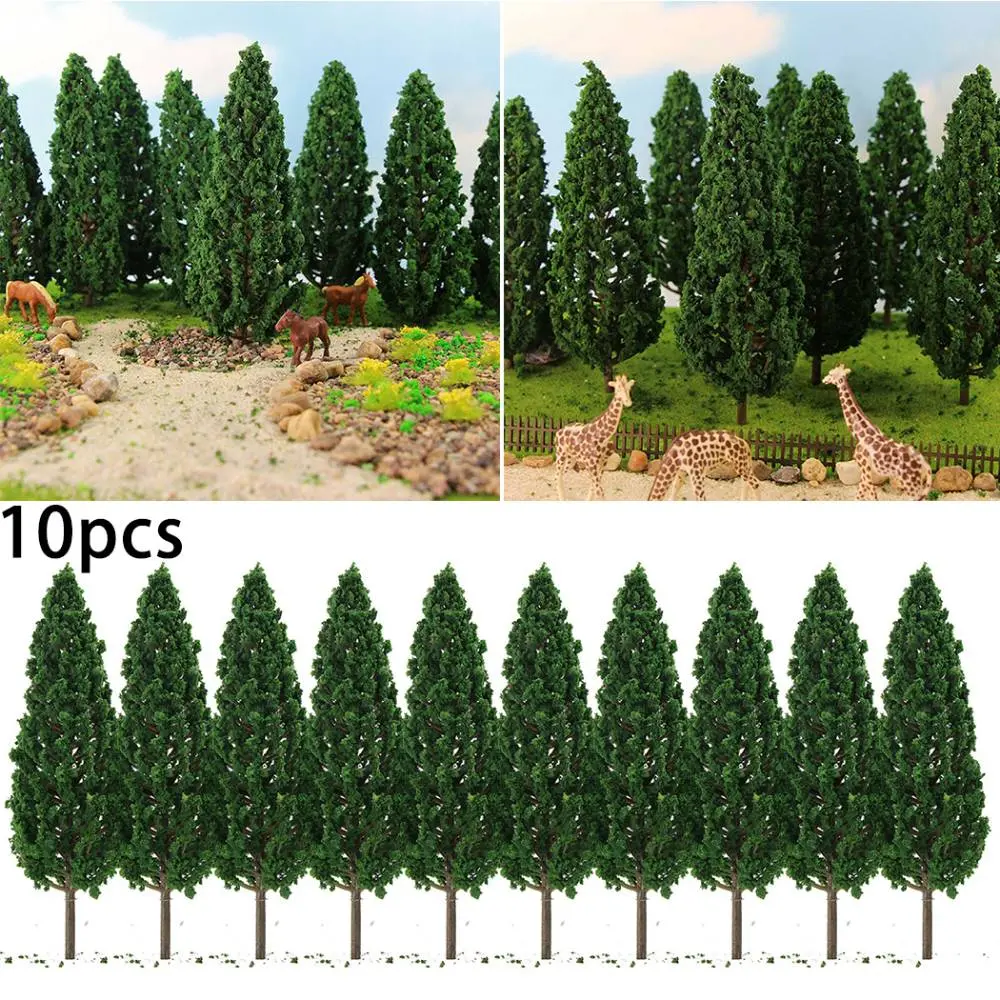 Model Complete Trees High Quality Model Pine Trees 15cm Accessories Brand New Green Plastic Set For Scale Railway