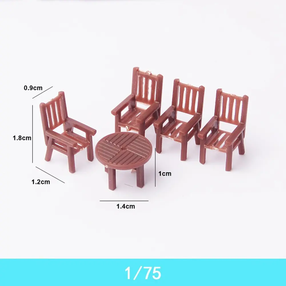 Tables And Chairs HO Scale Model Railway Plastic Table and Chair Set 5 Pieces Great for Psych Teaching and Building