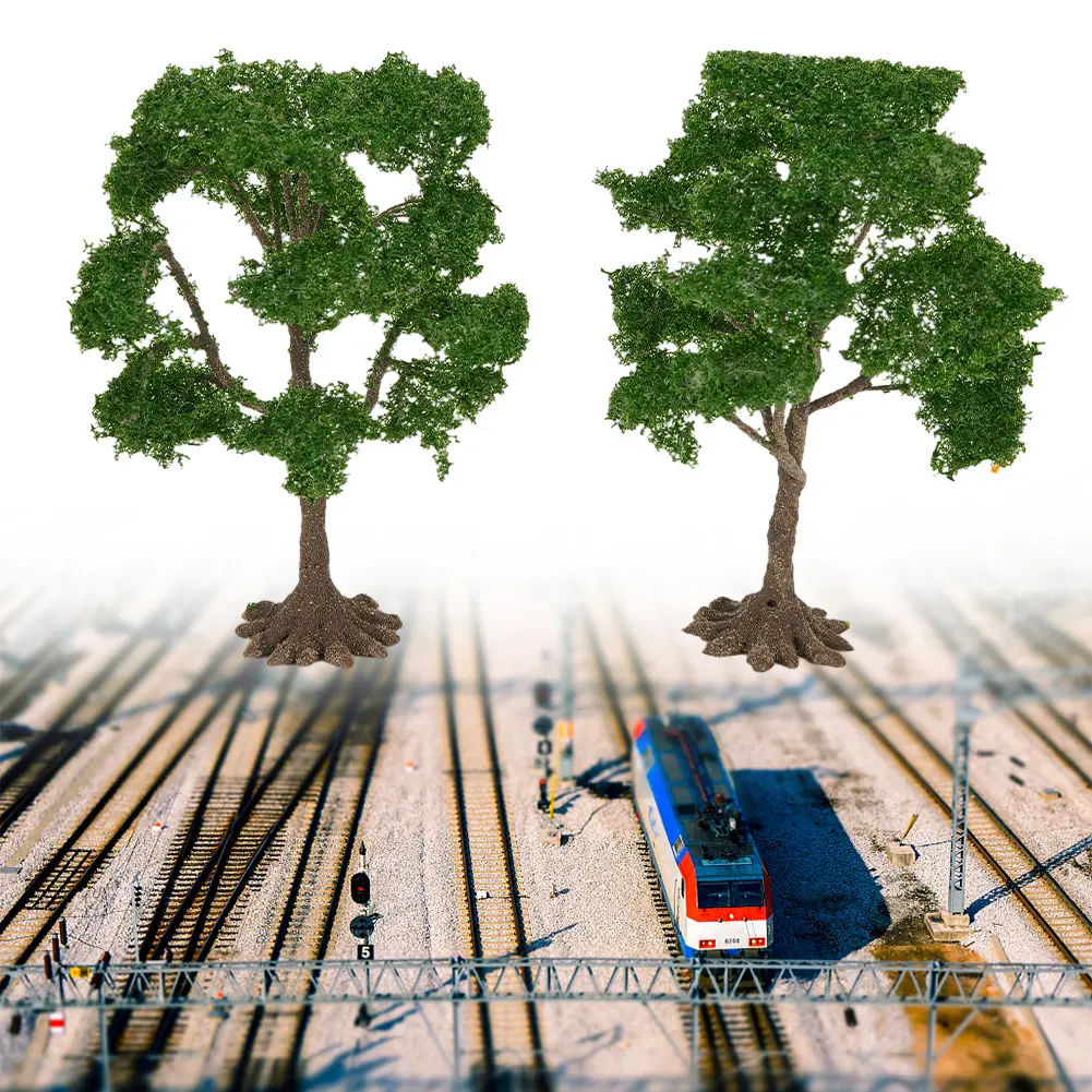 Wargame Miniature Scenery Landscape Models 2pcs Building Model Trees Green 3.94\'\' Decor Decoration Elm Tree 2x