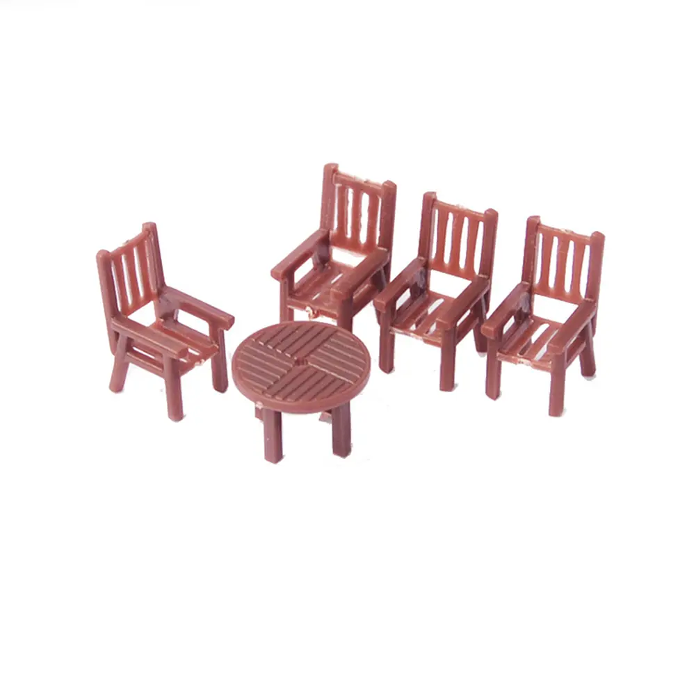 Tables And Chairs HO Scale Model Railway Plastic Table and Chair Set 5 Pieces Great for Psych Teaching and Building