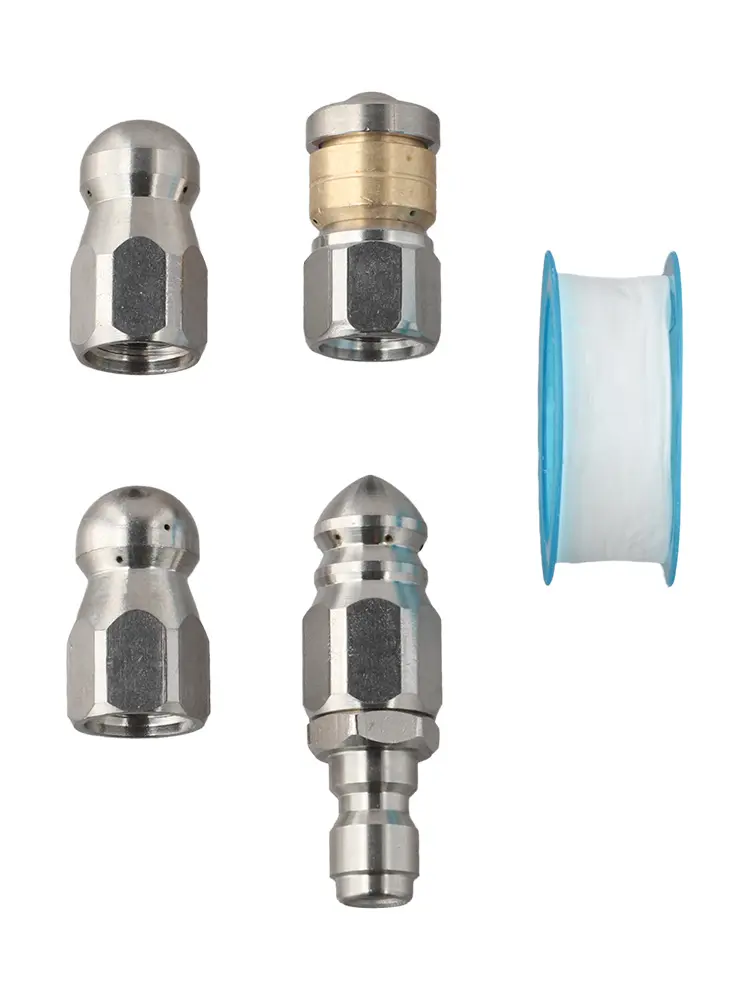 Stainless Steel High-Pressure Cleaning Machine Nozzle Pipe Dredging Head 1/4 Gardening And Home Furnishings Hot Selling Accessor