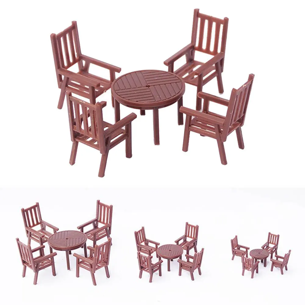 Tables And Chairs HO Scale Model Railway Plastic Table and Chair Set 5 Pieces Great for Psych Teaching and Building