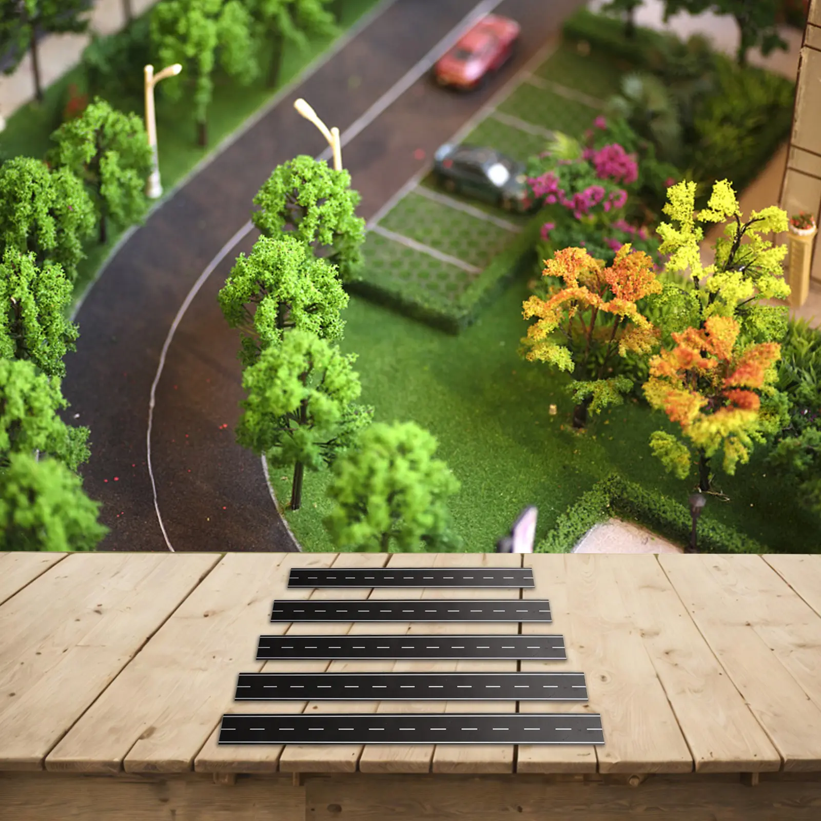 Railroads Road Strips Scale Strong Adhesion Trains Trees 1:160 40mm X 500mm 5Pcs Accessories N Scale Hobbies Toys