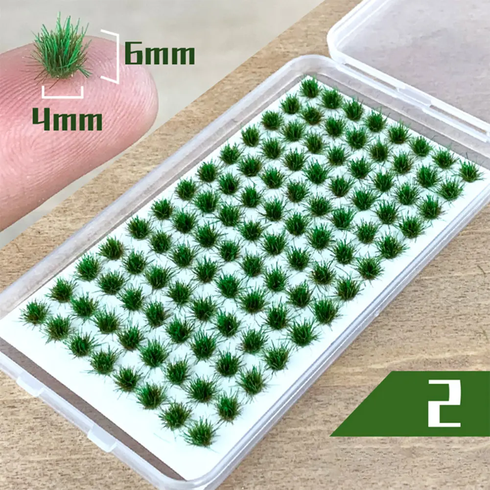 Self-Adhesive Static Mini Grass Cluster Miniature Scenery Wildflowers Flower 6mm High Artificial Grass Modeling DIY Handmade