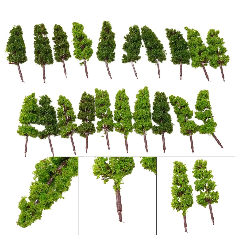 Sand Table Model Trees Miniature Landscape Park Scenery Part Plastic Train Railroad 1:200 Scale 20Pcs Accessories