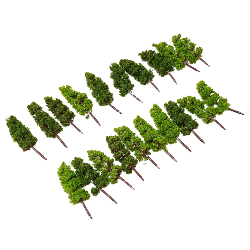 Sand Table Model Trees Miniature Landscape Park Scenery Part Plastic Train Railroad 1:200 Scale 20Pcs Accessories