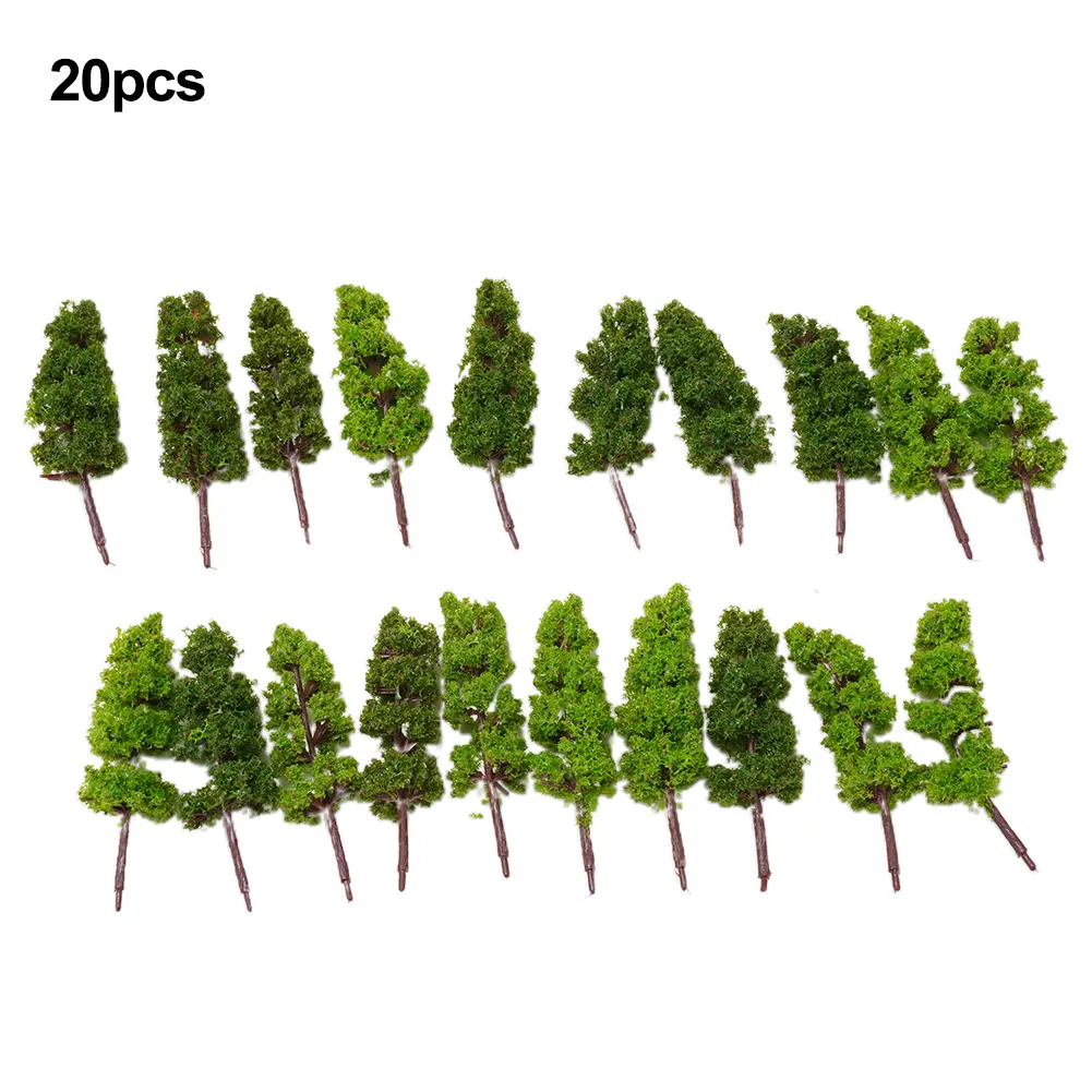 Sand Table Model Trees Miniature Landscape Park Scenery Part Plastic Train Railroad 1:200 Scale 20Pcs Accessories