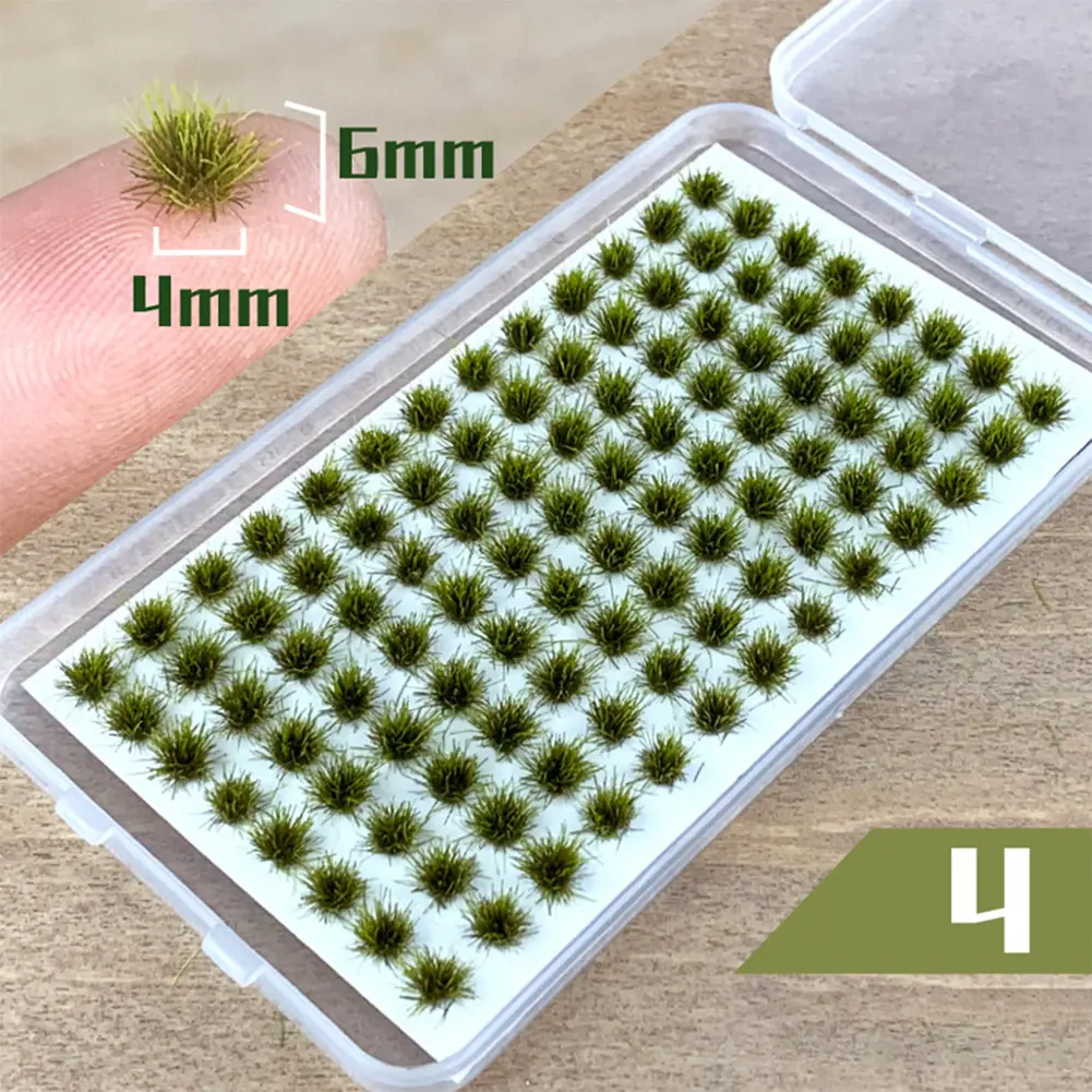 Self-Adhesive Static Mini Grass Cluster Miniature Scenery Wildflowers Flower 6mm High Artificial Grass Modeling DIY Handmade