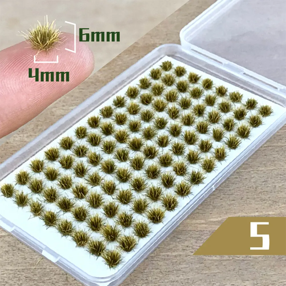 Self-Adhesive Static Mini Grass Cluster Miniature Scenery Wildflowers Flower 6mm High Artificial Grass Modeling DIY Handmade
