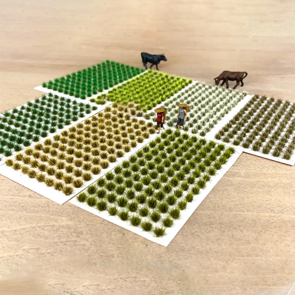 Self-Adhesive Static Mini Grass Cluster Miniature Scenery Wildflowers Flower 6mm High Artificial Grass Modeling DIY Handmade