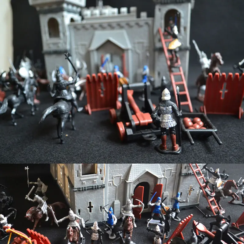 Model Toy Vintage Medieval Castle Retro Knights Soldiers Infantry Figures Accessory Playset History High Quality