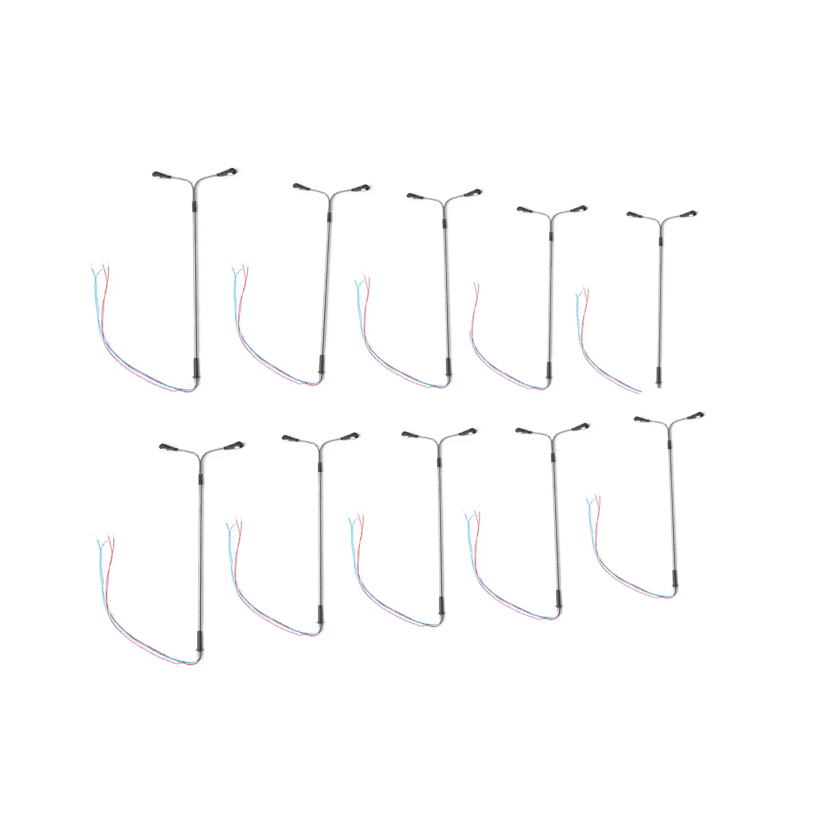 10Pcs Model Railway Warm White HO Scale Lamps Post 1:87 Street Light Single Head Lamps Model Street Lights Garden Decoration	Set