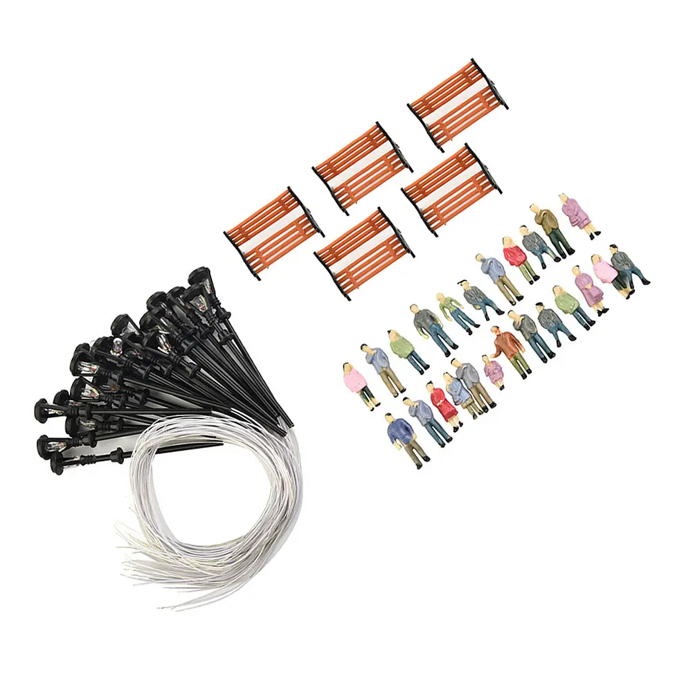 People Figures Enhance the Realism of Your Model Train Layout with 49 Pack HO OO Painted People Figures and Street Furniture