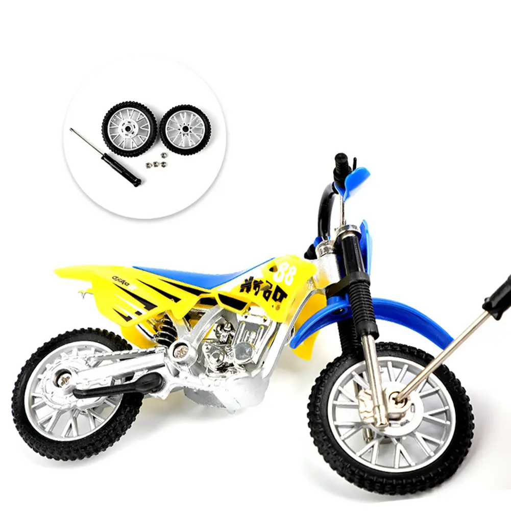 Motorcycle Finger Model Car Diecast High Simulation Model Motocross Office Plastic Sliding Toys Safe Brand New