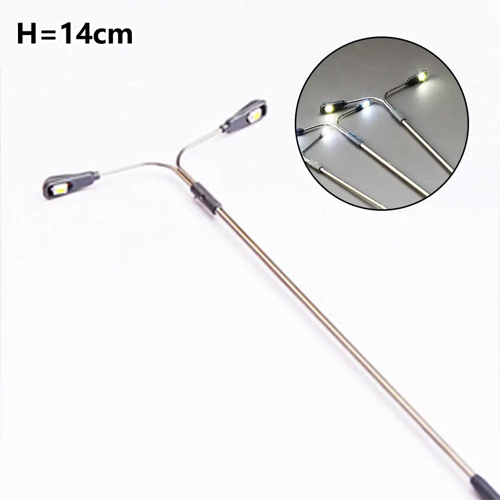10Pcs Model Railway Warm White HO Scale Lamps Post 1:87 Street Light Single Head Lamps Model Street Lights Garden Decoration	Set