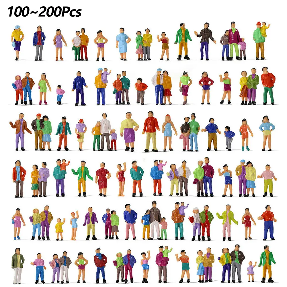 Figure Model People Passengers Trains Painted Figures 100/200pcs 1:87 Scale Building Layout Railroad Brand New