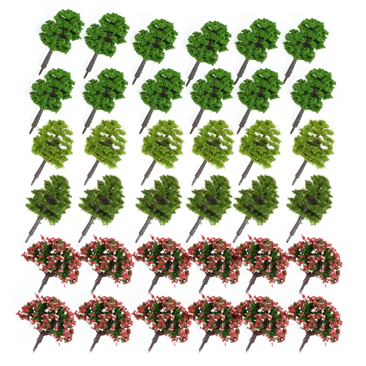 A touch of greenery Model Trees Plastic Landscape 70pcs set Diorama Layout Train Garden Park Buildings Sell well