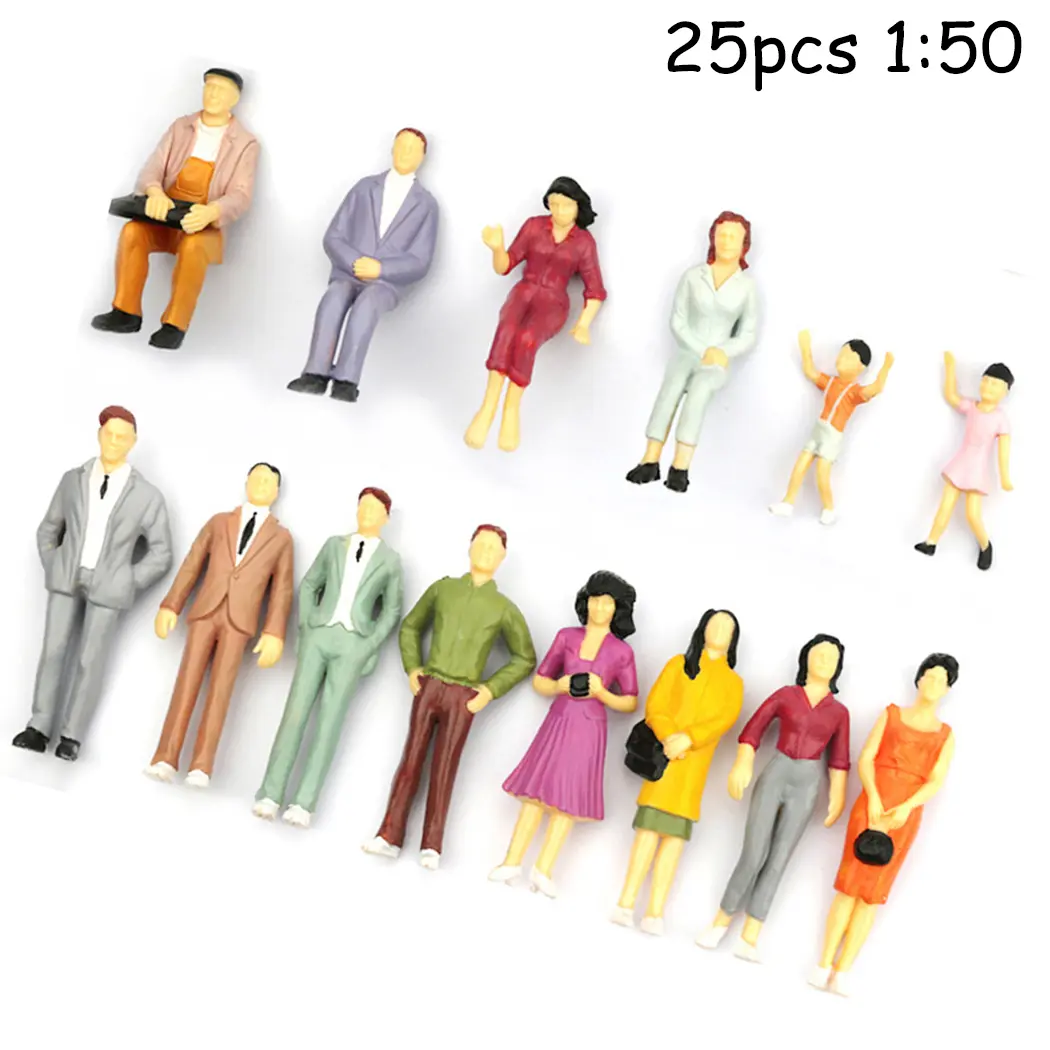 25pcs Model People Figures Mixed People Model Simulated Human Model Sand Table Railway Outdoor Landscape Figures Model Decor