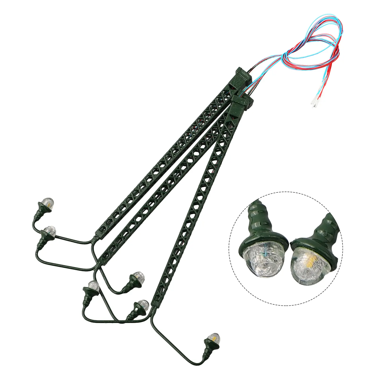 Railway Light Model 3Pcs Set LED Lights for Model Railway Buildings Metal Lattice Mast Design for TT Scale Layouts