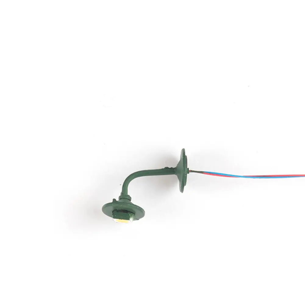 Model Lamp Model Railway 1.5cm 1:87 3V/12V 5Pcs ABS + Metal Blue Wire To Negative HO Scale LED Street Light Lamp