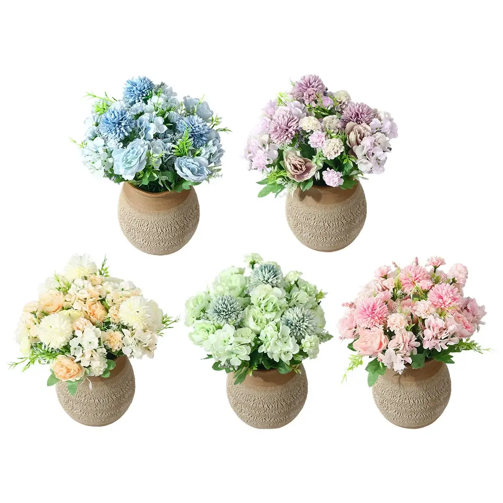 Customizable Design Peony Hydrangea Detail Oriented Easy To Maintain Multi-color Options Artificial Peony Hydrangea Bouquet