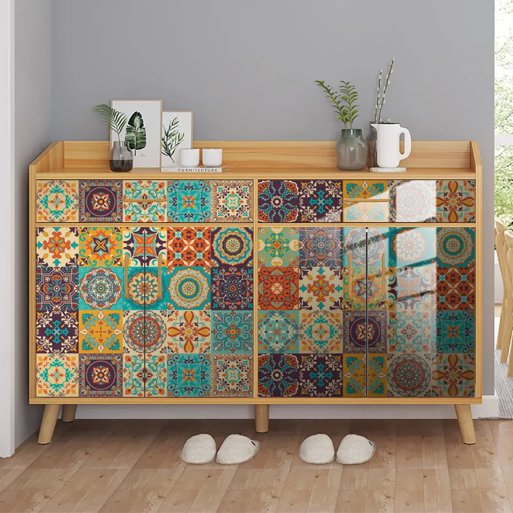 Moroccan Tile Stickers for Stylish Home Decor 24 Waterproof PVC Stickers for Bathroom and Kitchen Applications
