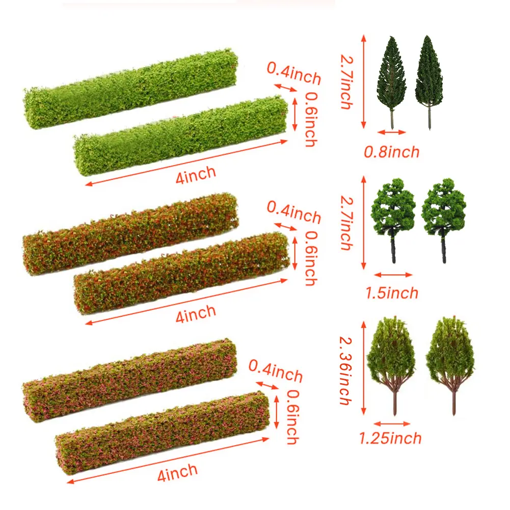 Architectural Models Miniature Shrub Strips Creative Landscaping Customizable Sizes As Shown Enhancing Creative Projects