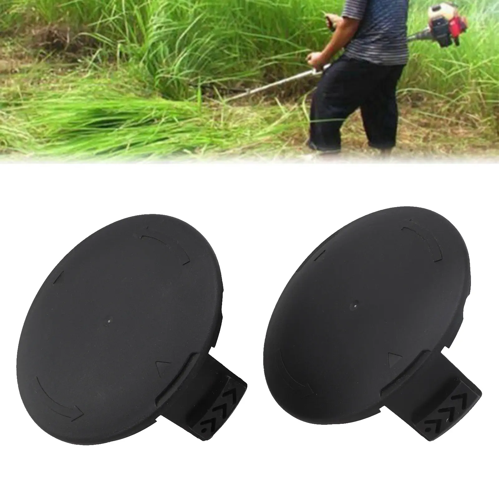 For Homelite Spool Cap Cover Garden Power Tool Lawn Mower 2pcs For AC41HCA UT41112 Replacement Spare Parts Brand New