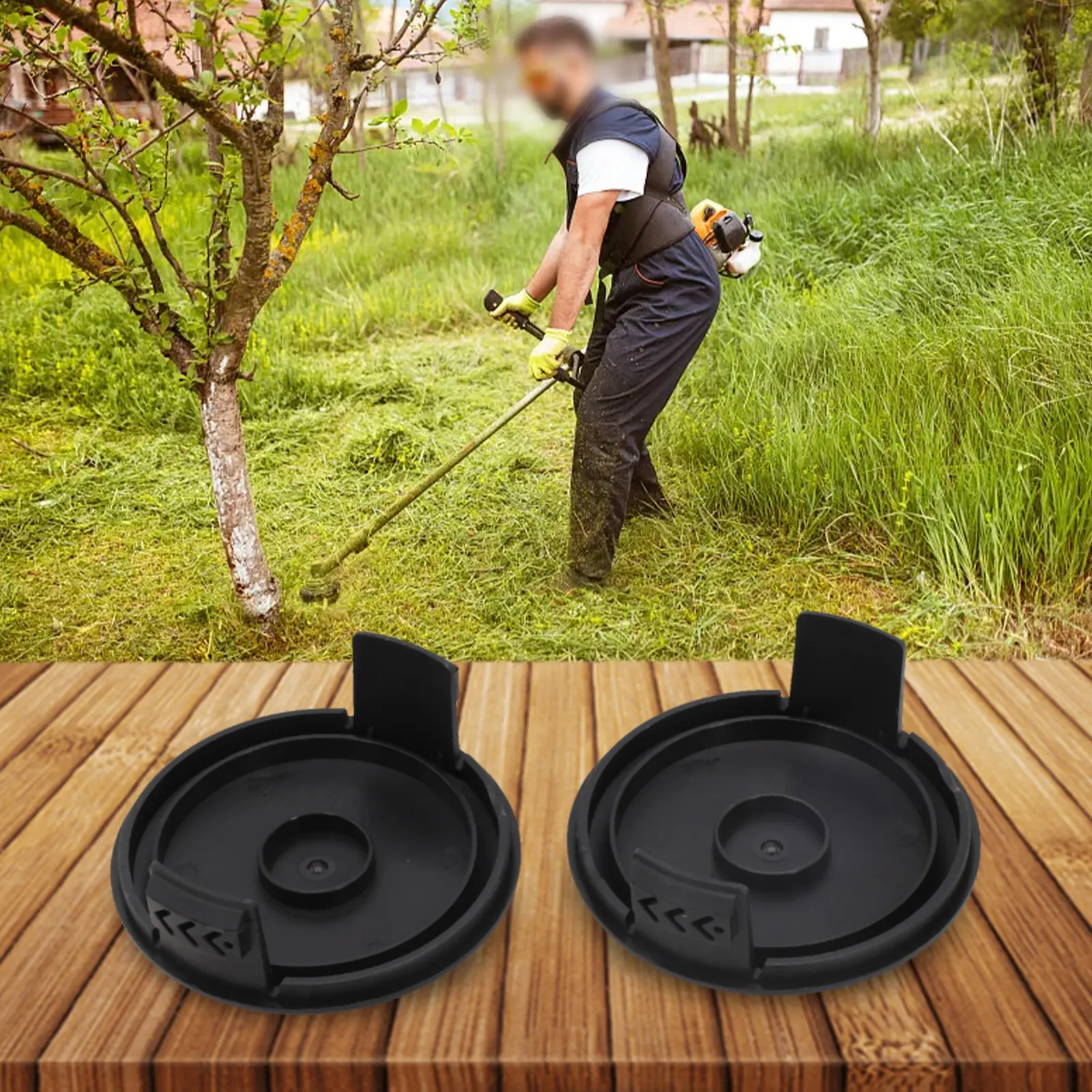 For Homelite Spool Cap Cover Garden Power Tool Lawn Mower 2pcs For AC41HCA UT41112 Replacement Spare Parts Brand New